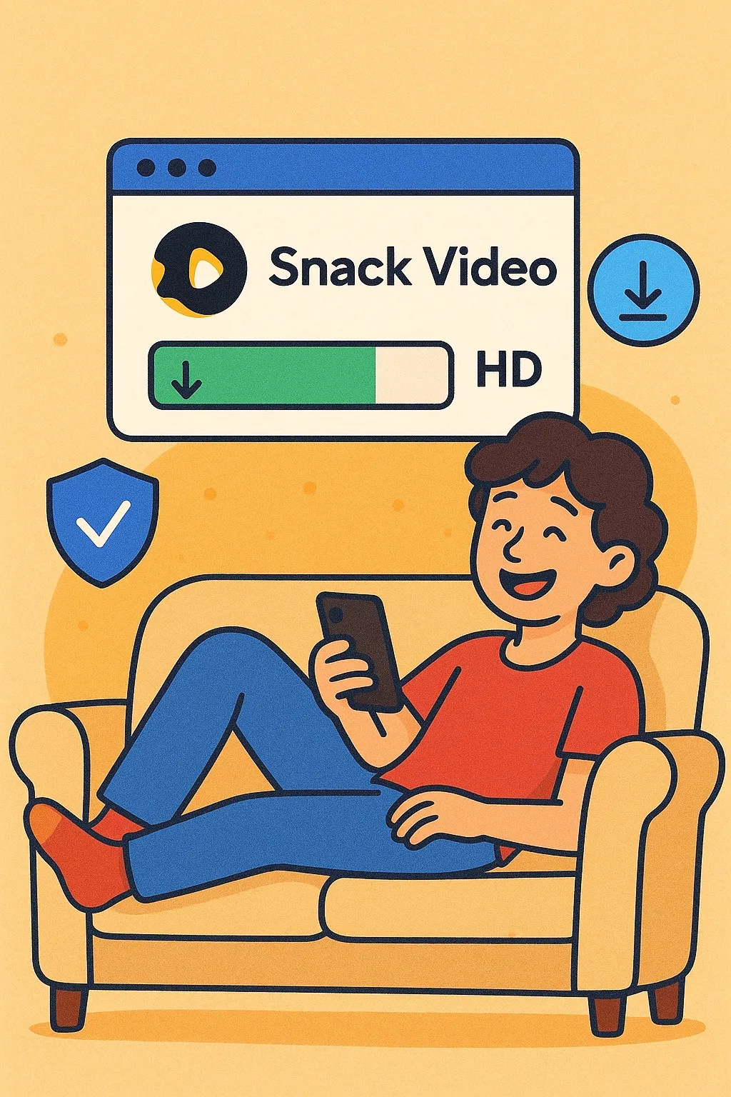 A happy person using dvsnackvideo.com